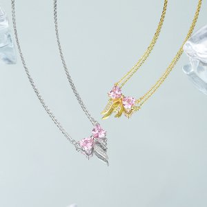 Dainty Bow Heart Pendant
